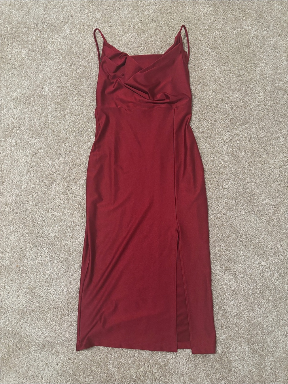 Satin Red Backless Dress